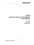 ST 800 SmartLine Pressure Transmitters User`s Manual
