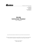 GK-604 Inclinometer Readout User`s Manual