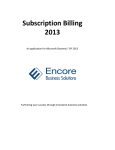 Subscription Billing 2013 - Encore Business Solutions Inc.