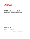 Tech Bulletin 106 Customer Call Reporter