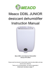 Meaco DD8L JUNIOR desiccant dehumidifier Instruction Manual