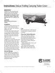 Instructions: Deluxe Folding Camping Trailer Cover