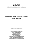Windows 98\NT\2K\XP Driver User Manual