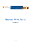Masters Web Portal User Manual