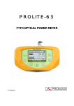 User manual for PROLITE-63 (FTTH optical power meter)