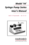 Model 44 Syringe Pump Series User`s Manual