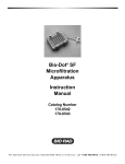 Bio-Dot® SF Microfiltration Apparatus Instruction Manual
