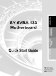SY-6VBA 133 Motherboard Quick Start Guide