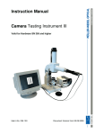 Instruction Manual Camera Testing Instrument III