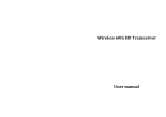 Wireless 60G HD Transceiver User manual