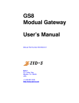 [ -- Zed-3. User`s Manual for GS8 modular gateway,96