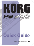 KORG Pa300 1.5 Quick Guide (E2)