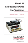 Model 33 Twin Syringe Pump User`s Manual