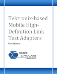 Tektronix MHL Test Adapter User Manual