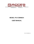 MODEL PCI-COM485/4 USER MANUAL
