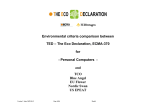 Environmental criteria comparison between TED – The Eco