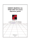 USER`S MANUAL for TPAC1007 03 series Operator panel