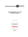 AD25 Absorbance Detector Operator`s Manual