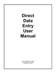 Direct Data Entry User Manual