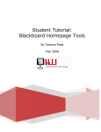 Student Tutorials for the Blackboard Course Shell