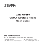 ZTE WP850 CDMA Wireless Phone User Guide