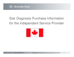 Star Diagnosis Purchase Information for the Independent Service