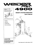 WEIGHT SYSTEM EXERCISER User`s Manual