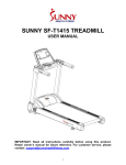 sunny sf-t1415 treadmill user manual