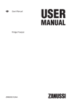 ZRB35312XA User Manual Fridge Freezer