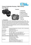 Camera Underwater Housing – NEX-5 (Sony) User Manual