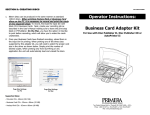 Operator Instructions: Business Card Adapter Kit