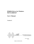 DM6816 Driver for Windows 98/NT4/2000/XP User`s Manual