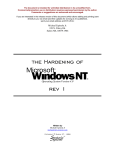 The Hardening of NT 4.0 - Bandwidthco Computer Security