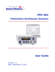 PSY-201 User Manual - General Photonics!