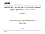 HRSA HSMES Database User Manual 5.0