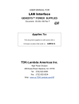 LAN Programming Manual - TDK