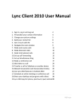 Lync Client 2010 User Manual