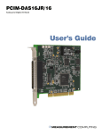 PCIM-DAS16JR/16 User`s Guide