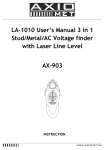 LA-1010 User`s Manual 3 in 1 Stud/Metal/AC Voltage finder with