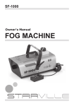 Owner`s Manual • SF-1000 • Fog Machine