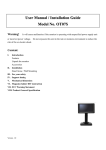 User Manual / Installation Guide Model No. OT07S