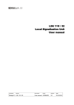 LSU 110 / 32 Local Signalization Unit User manual
