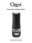 Savore Electric Pepper Grinder, by Ozeri Model #: OZG7 User Guide
