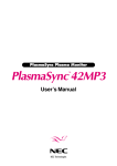 PlasmaSync Plasma Monitor User`s Manual