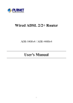 Wired ADSL 2/2+ Router User`s Manual