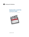 Final Cut Pro 7 Level One Instructor Guide