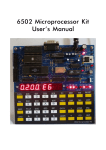 6502 Kit User`s Manual - Build Your Own Microcontroller Projects