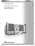 R&S®BBA100 Broadband Amplifier Specifications