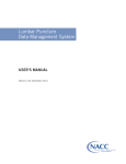 Lumbar Puncture Data Management System User`s Manual