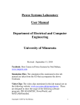 Power Systems Laboratory User Manual Department of Electrical